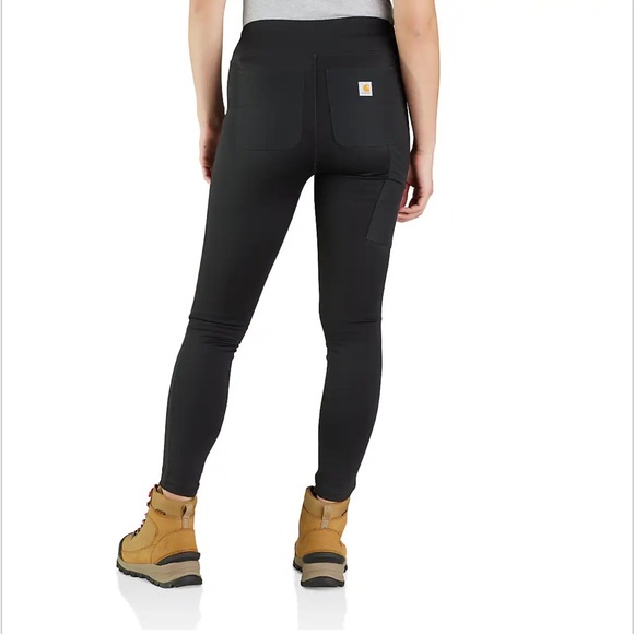 Carhartt Pants - Carhartt RUGGED FLEX HEAVYWEIGHT Pocket Leggings - Black, Size Medium